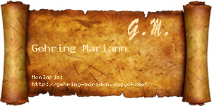 Gehring Mariann névjegykártya